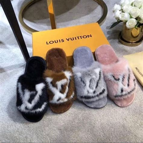 louis vuitton slippers for women|louis vuitton fuzzy slippers.